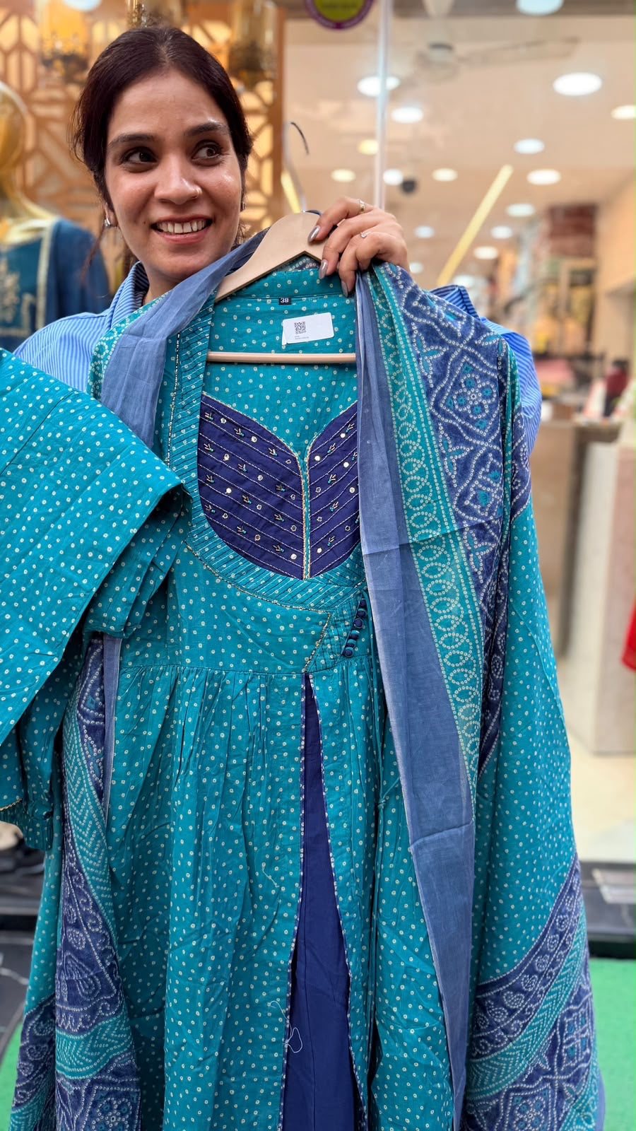 The Bandhani Geometry – Anarkali Suit Set ⭐