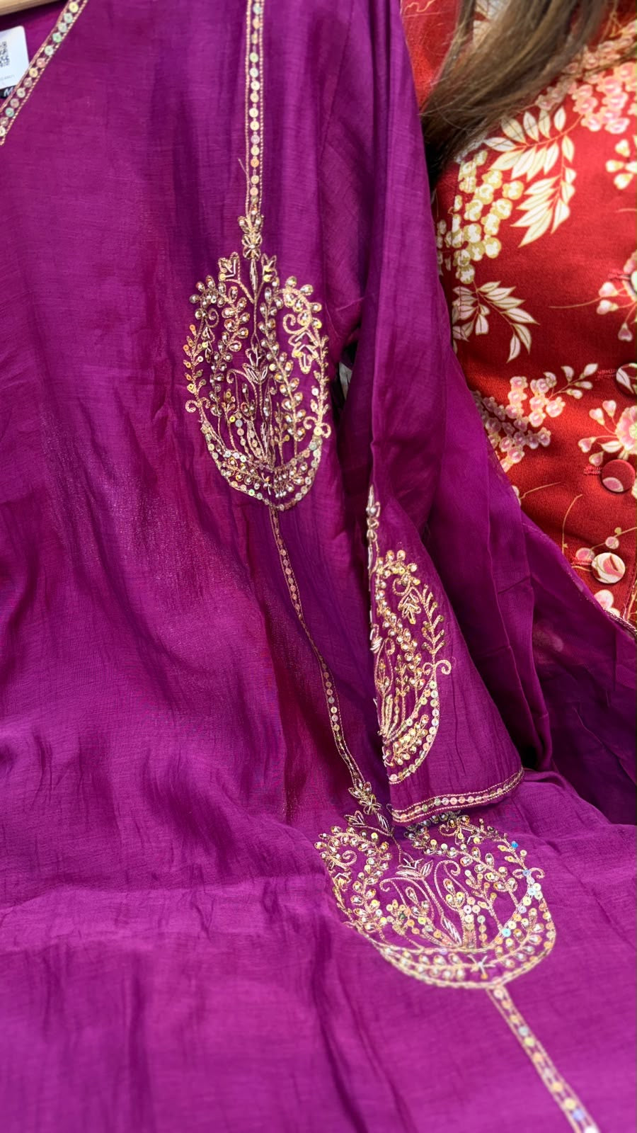 Paisley After Dark – Mul Chanderi Suit Set ✨