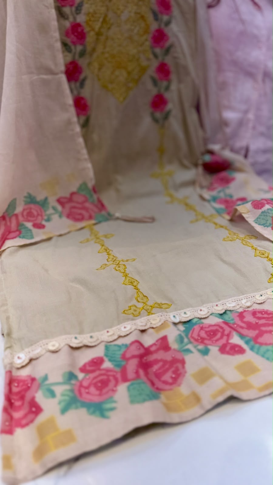 Roses Found Their Geometry – Embroidered Suit Set