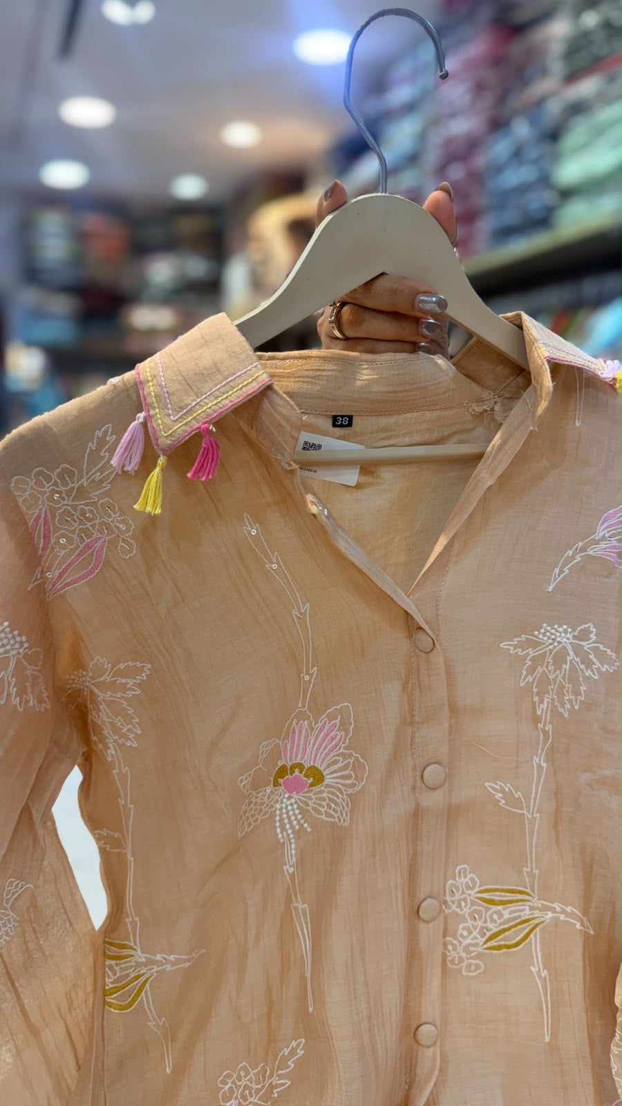 Florals, Buttoned Up – Mul Chanderi Co-ord Set ⭐