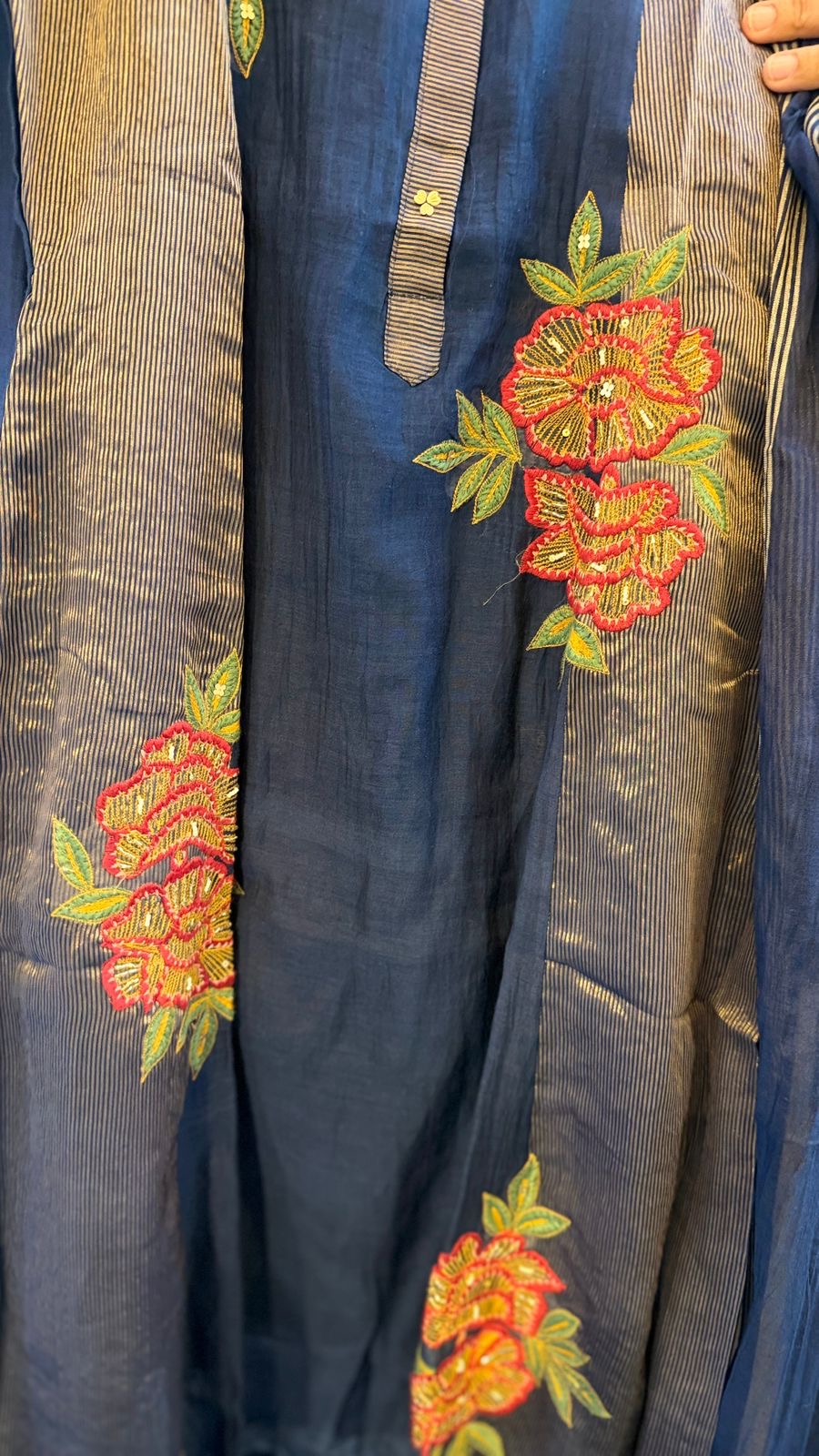 Midnight Bloom Mul Chanderi Suit Set