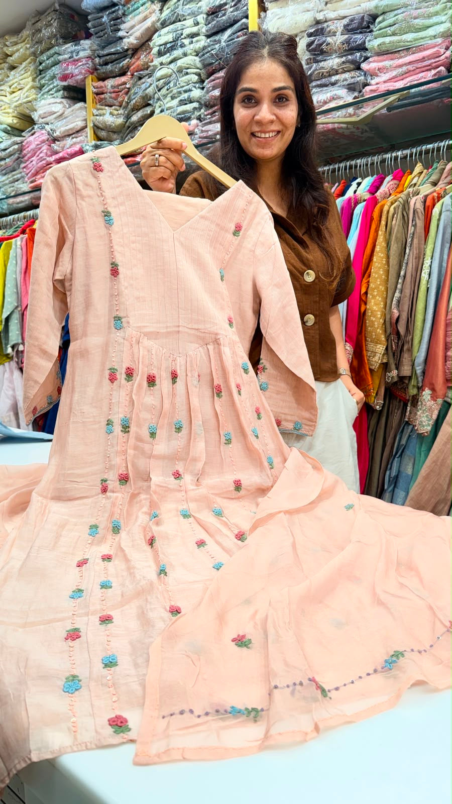 The Floral Cadence - Mul Chanderi Luxe