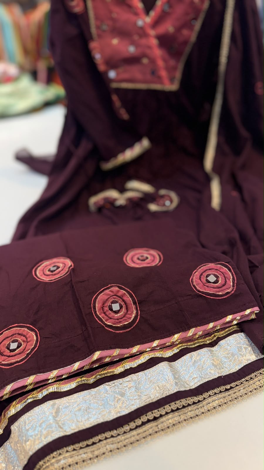 Two Tones, One Rhythm – Mul Chanderi Suit Set