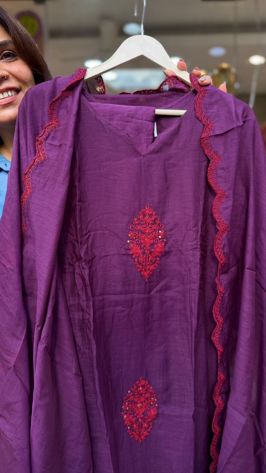 The Colour Correspondence – Mul Chanderi Suit Set