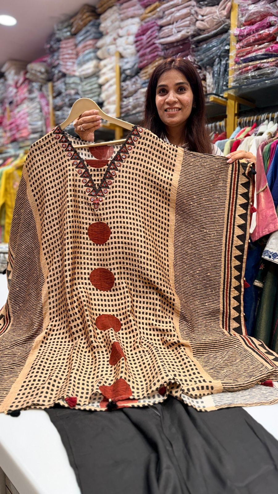 Rust Echo Kaftan Ensemble
