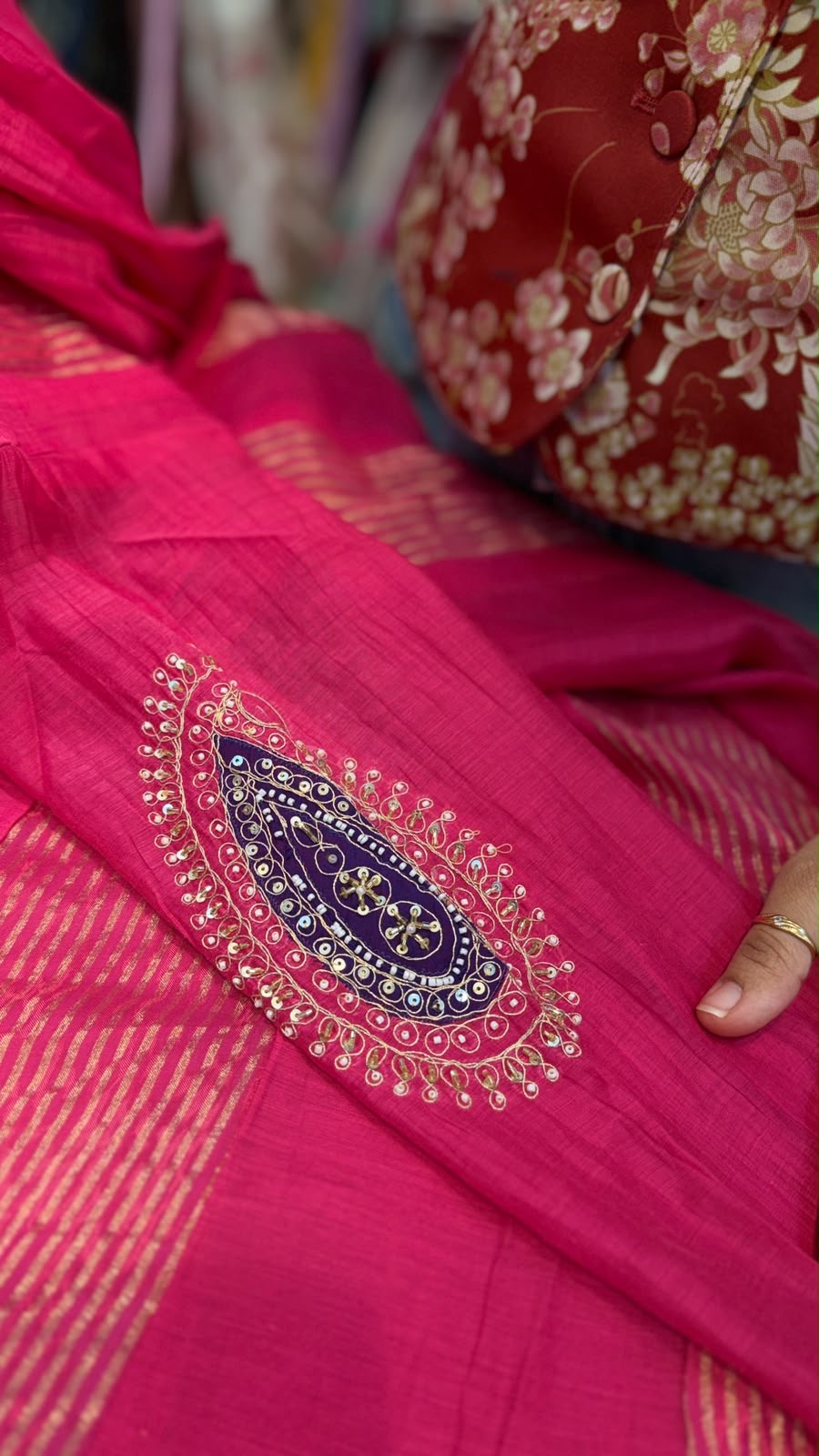 The Contrast Crown – Mul Chanderi Suit Set