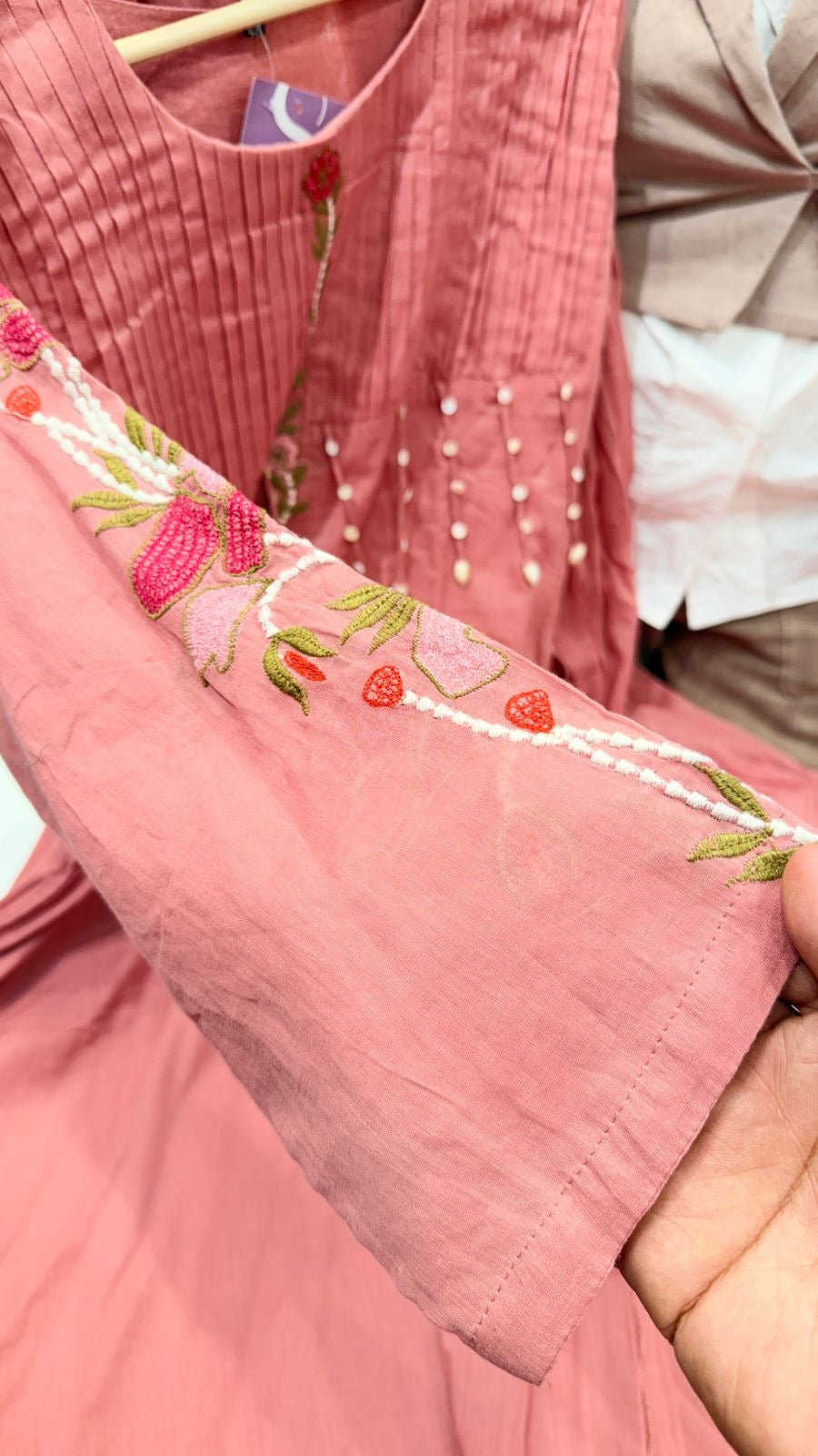 Muted Bloom Mul Chanderi Set