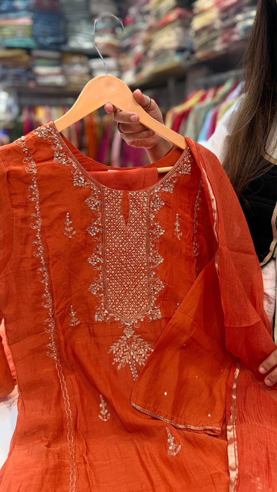 A Touch of Gilded Romance – Embroidered Festive Suit Set