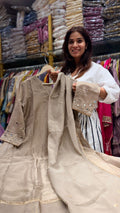 Champagne Glow Mul Chanderi Suit Set