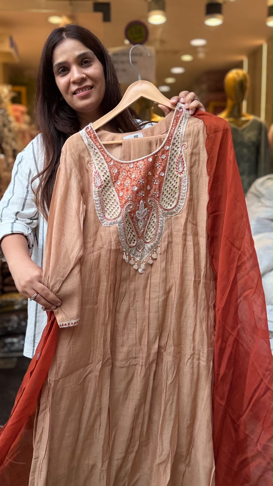 Rouge Royale Mul Chanderi Suit Set