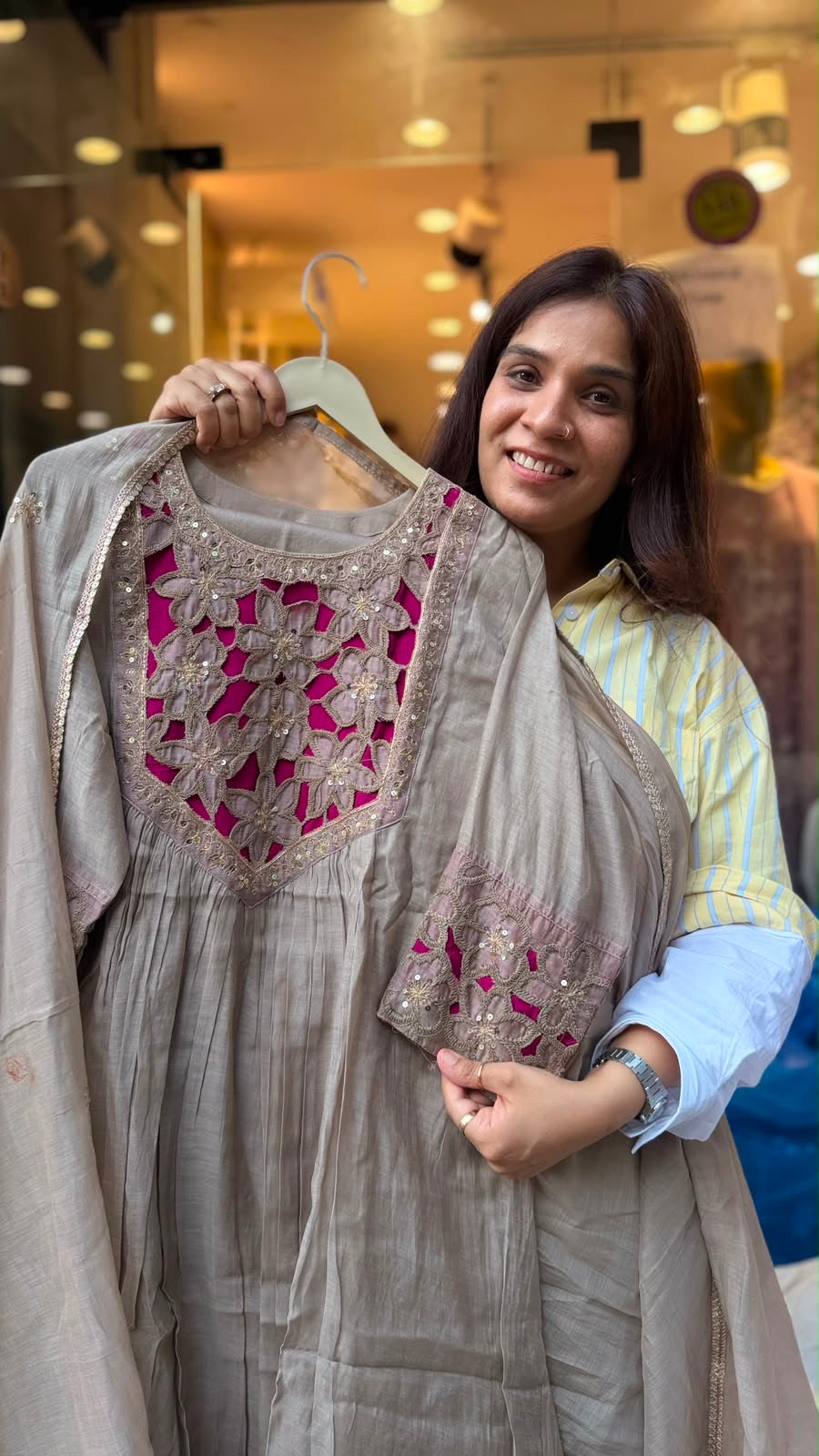 Scarlet Society - Luxe Cutwork Mul Chanderi Suit Set