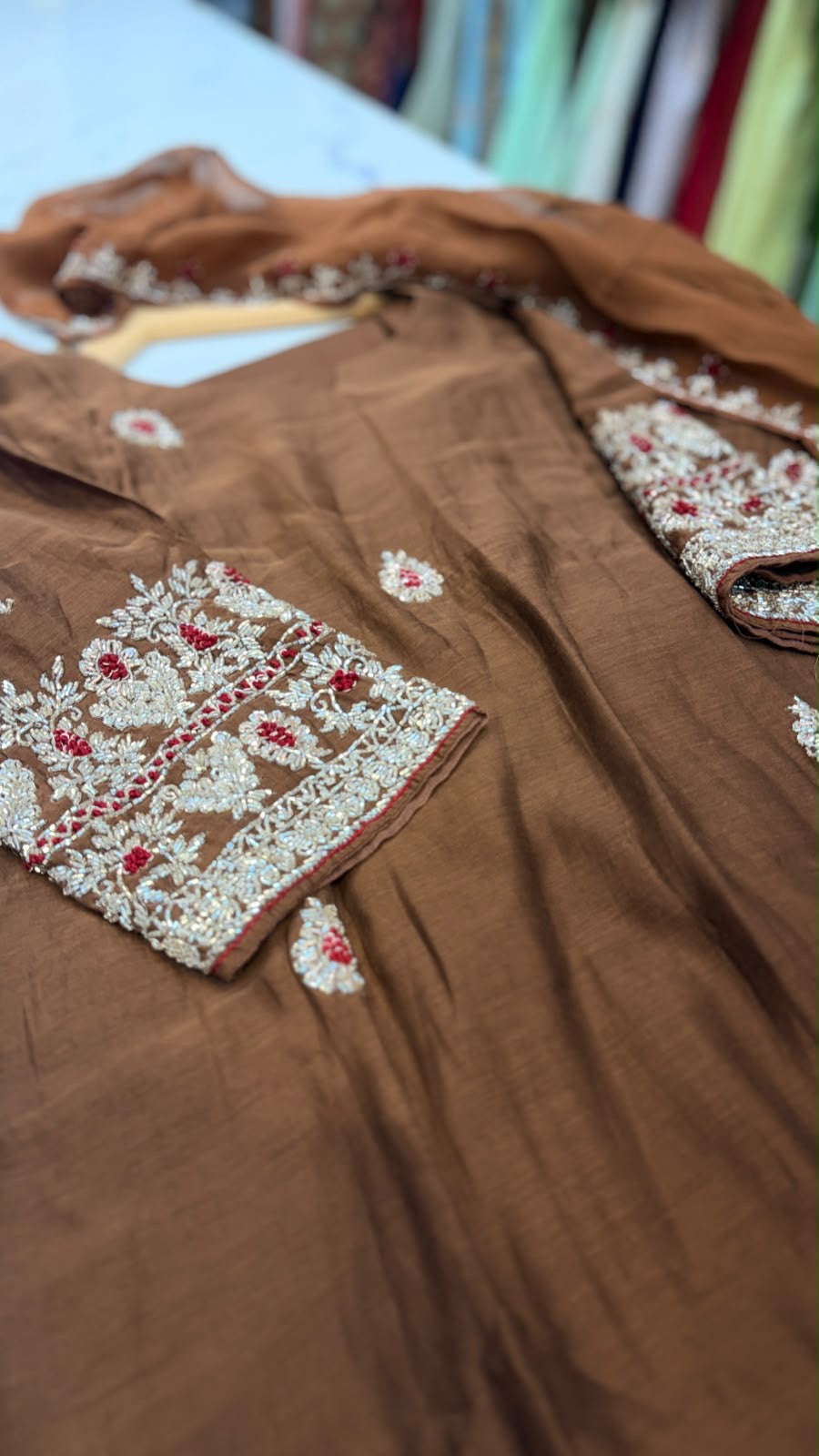 A Little Sparkle, A Lot of Charm – Embroidered Mul Chanderi Set ✨