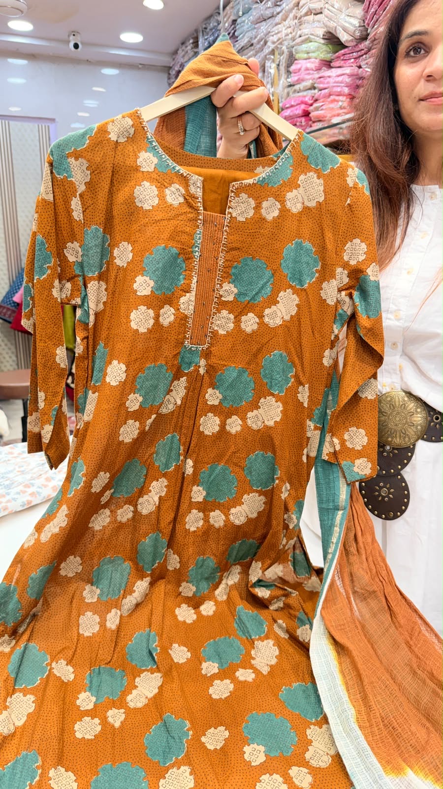 Saffron Tide Cotton Suit Set
