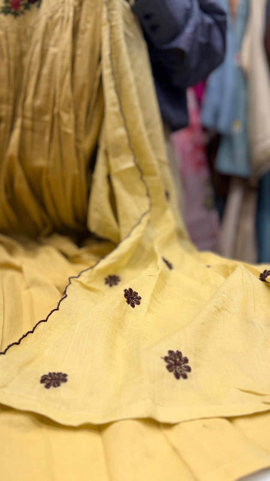 Butter Yellow Embroidered Suit Set