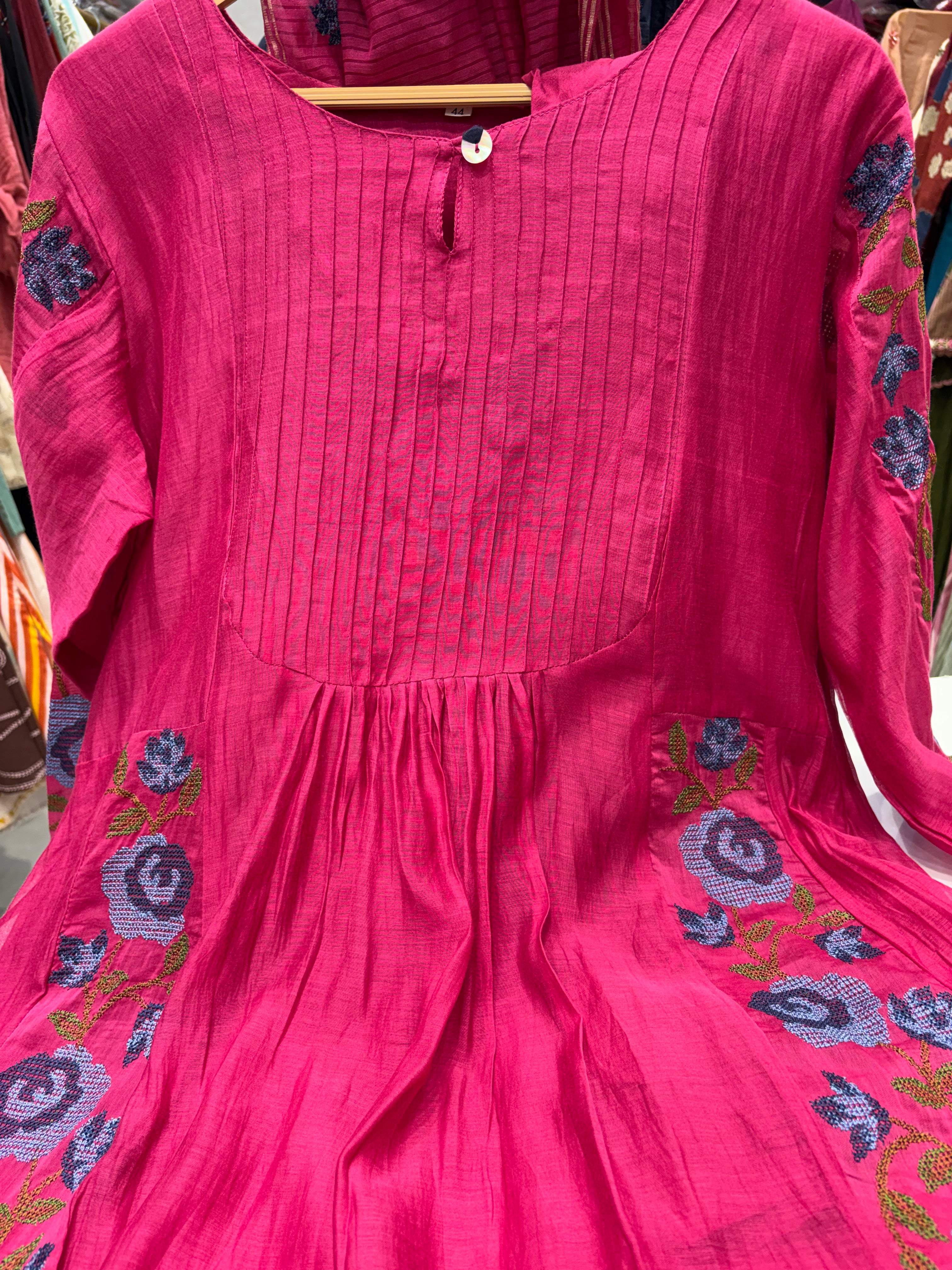 Fuchsia Sonata Mul Chanderi