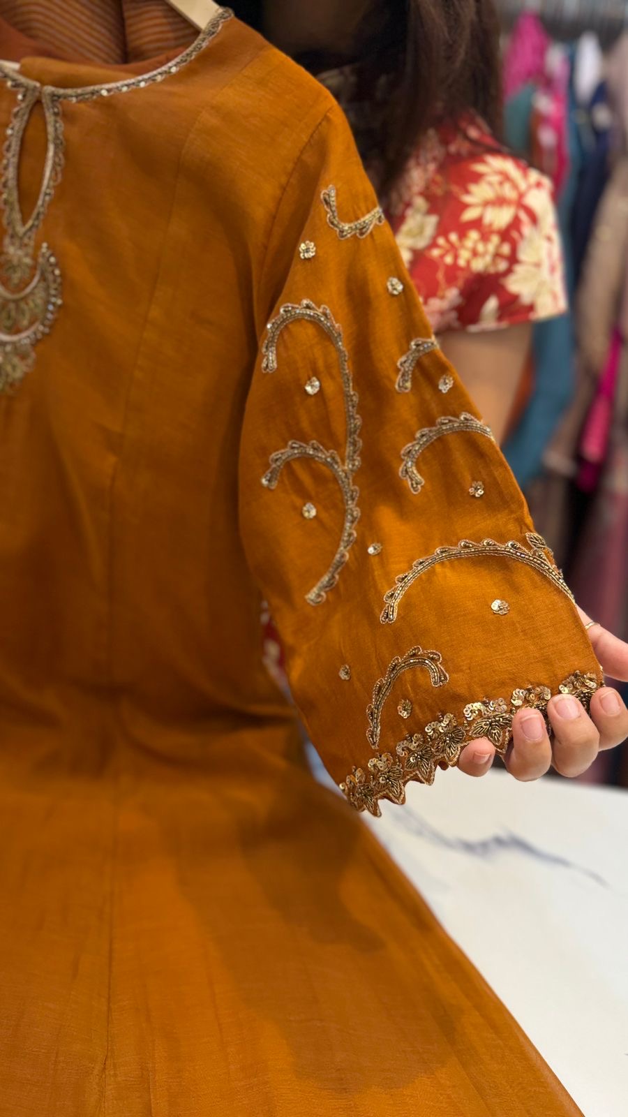 A Fine Line of Gold – Mul Chanderi Suit Set