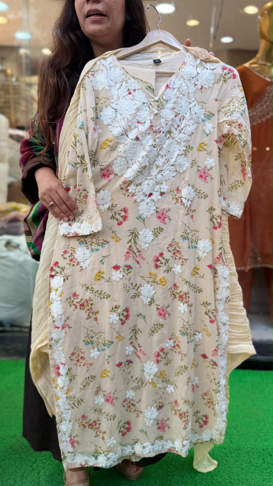 Petal Symphony Embroidered Suit Set