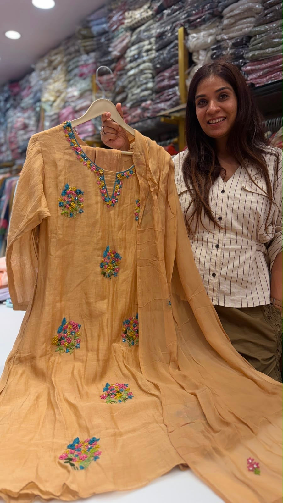 Marigold Muse Mul Chanderi