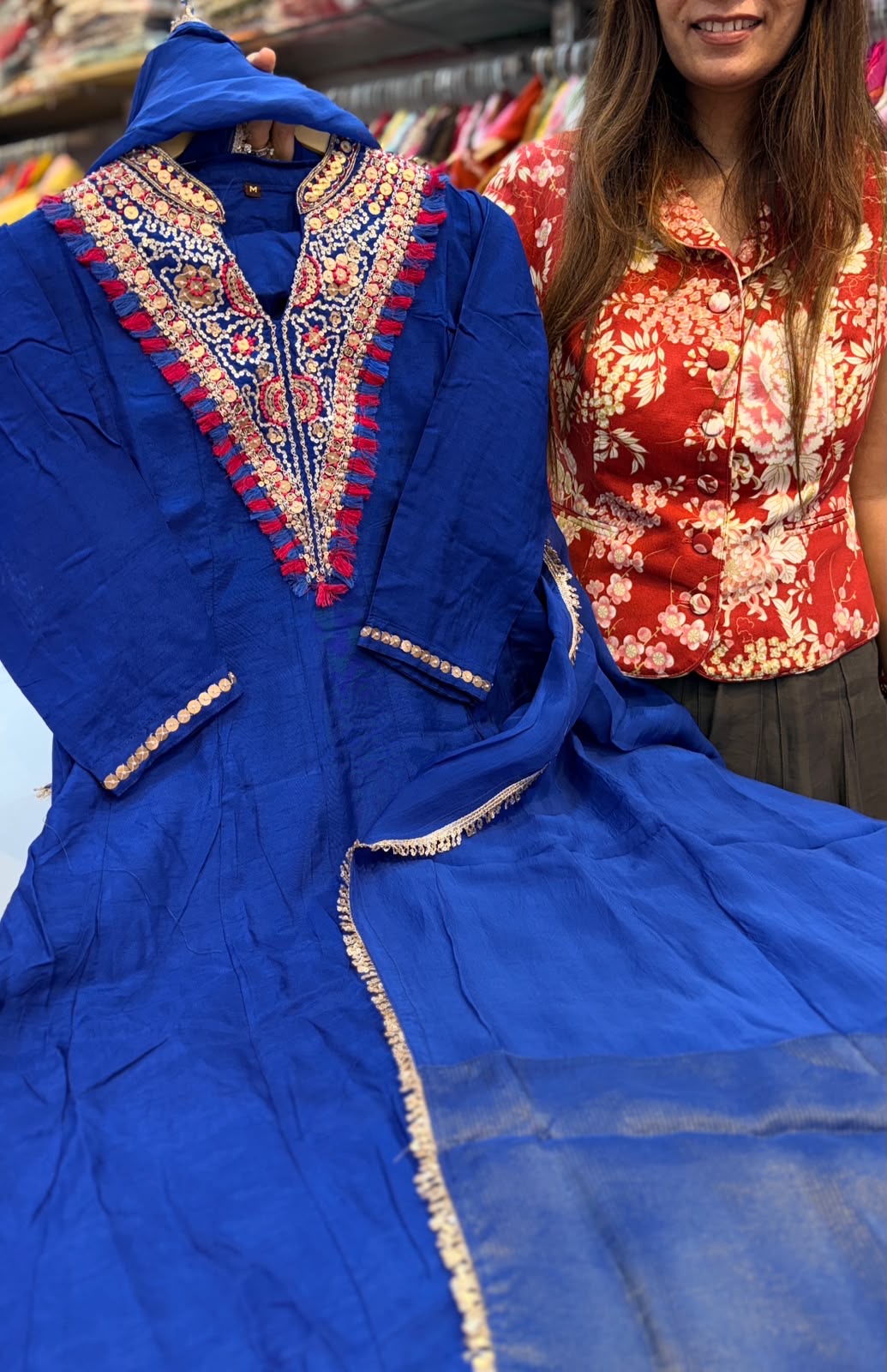 The Colour Contrast Affair – Embroidered Festive Suit Set