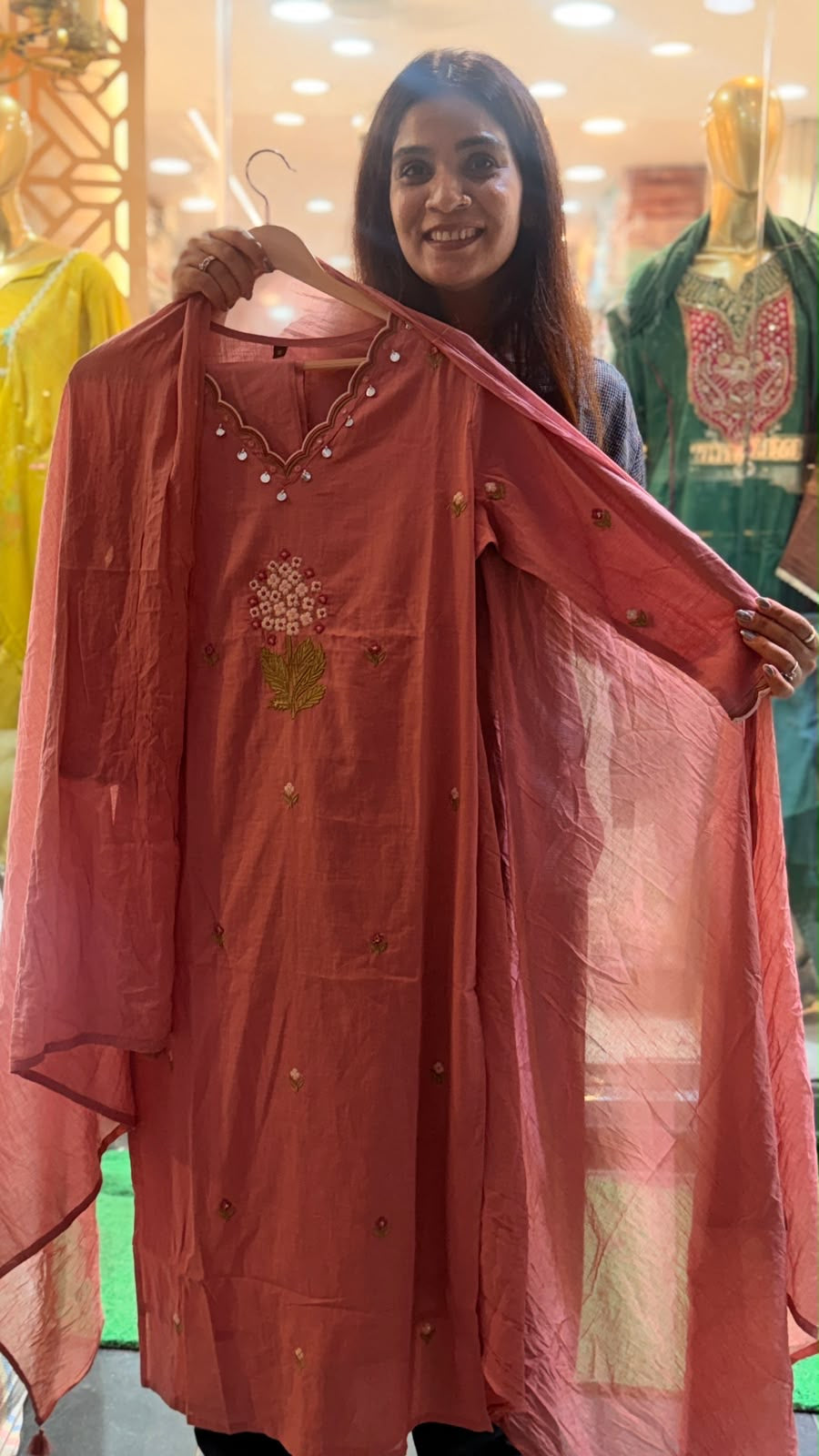 Petals, Precisely Placed – Embroidered Suit Set