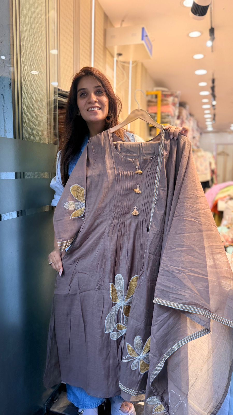 Dusky Flora Mul Chanderi