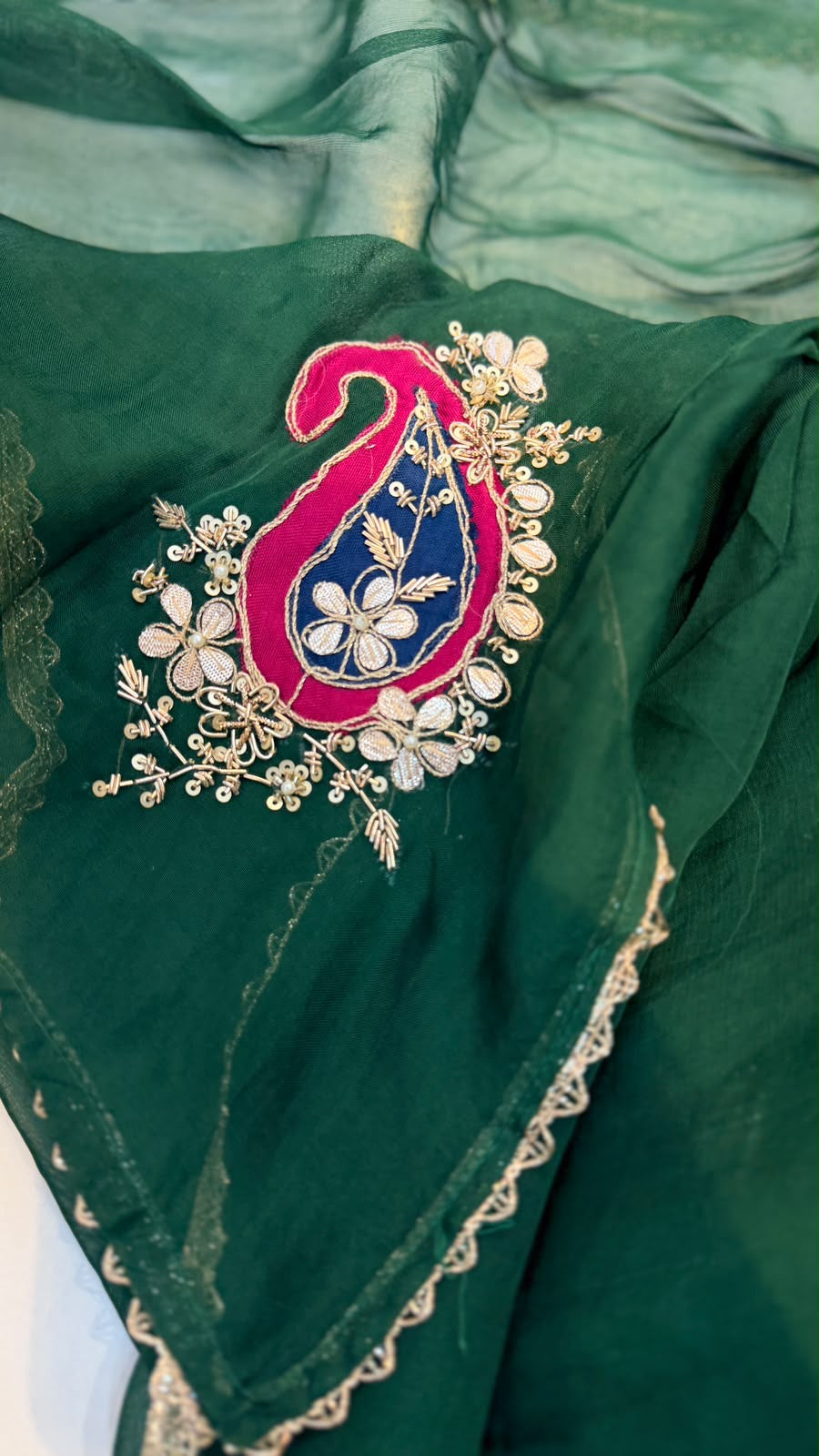 Emerald Paisley Affair – Luxury Embroidered Suit Set