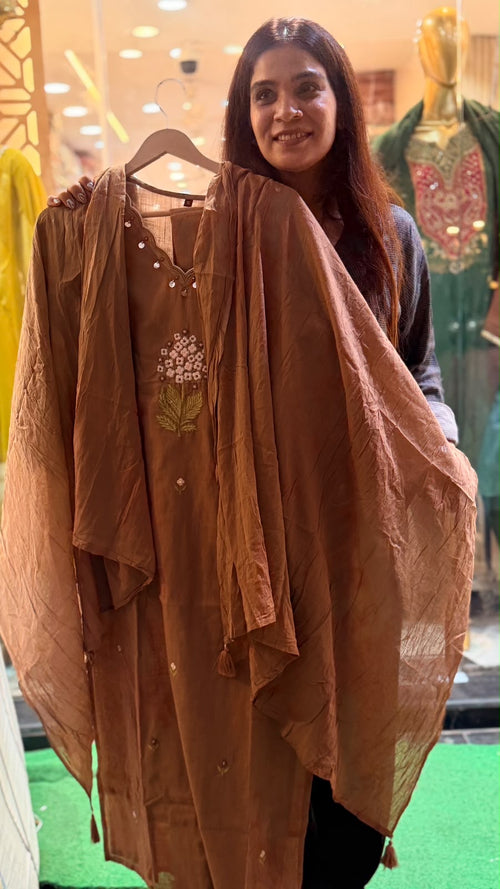 Petals, Precisely Placed – Embroidered Suit Set