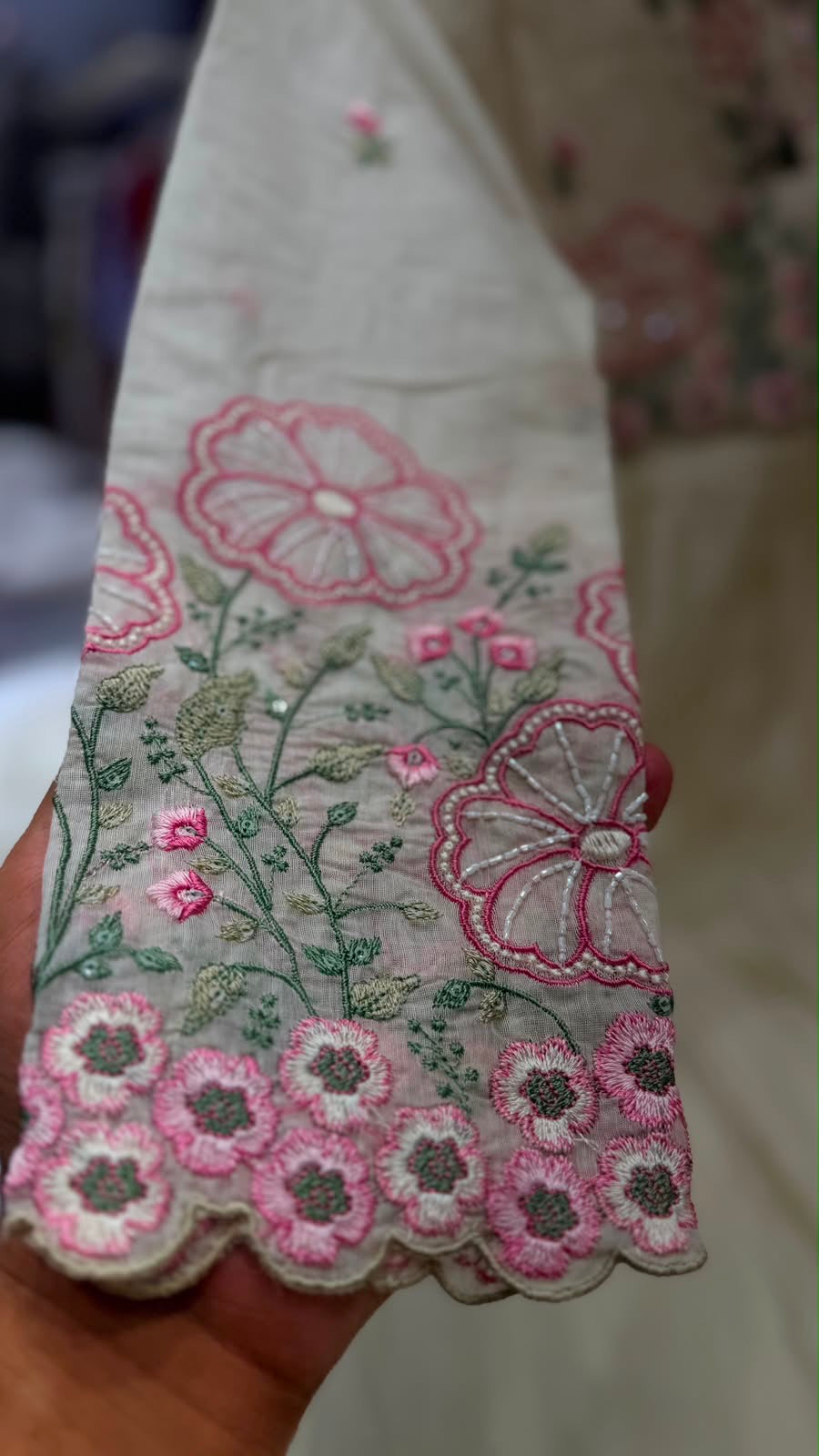 The Ivory Rose Berry Mul Chanderi