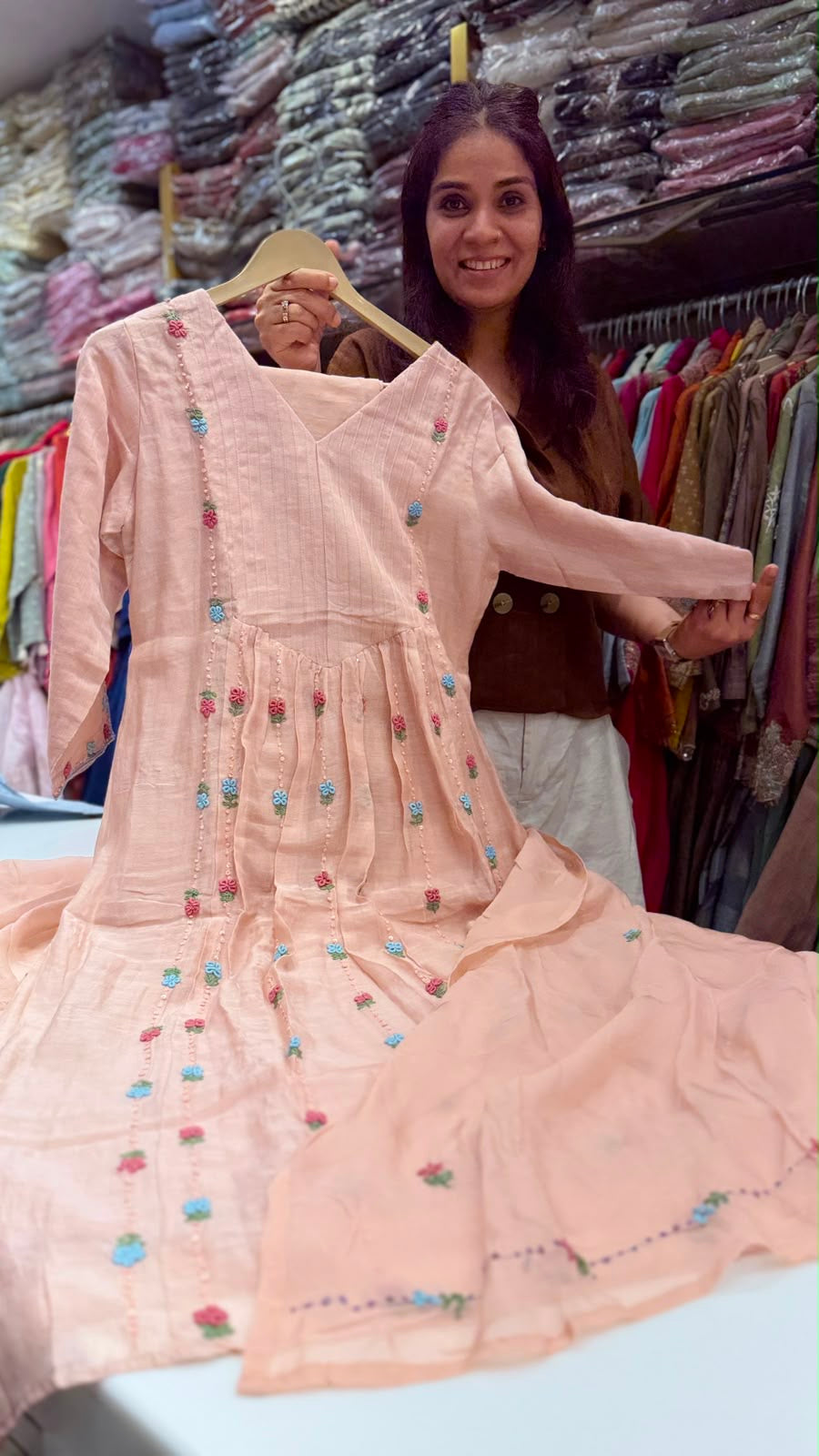 The Floral Cadence - Mul Chanderi Luxe