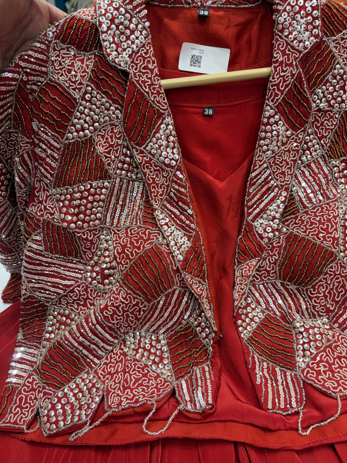 Crimson Beyond Ordinary – Luxury Dhoti Skirt Set { Limited Edition }