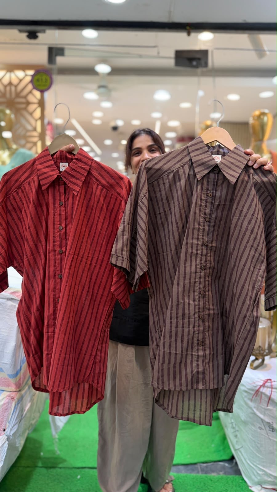 Crimson Current Stripe Cotton Shirt