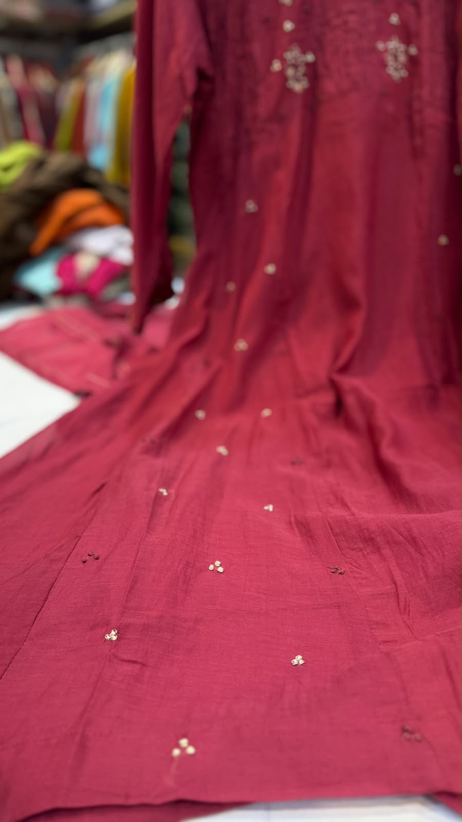 Crimson Keepsake – Mul Chanderi Suit Set