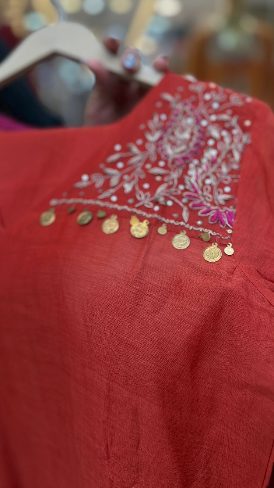 Between Rust & Rani – Mul Chanderi Suit Set