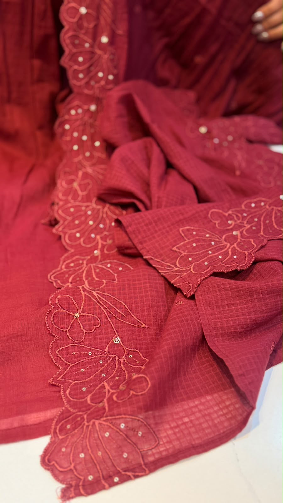 The Scarlet Detail – Kota Doria Suit Set
