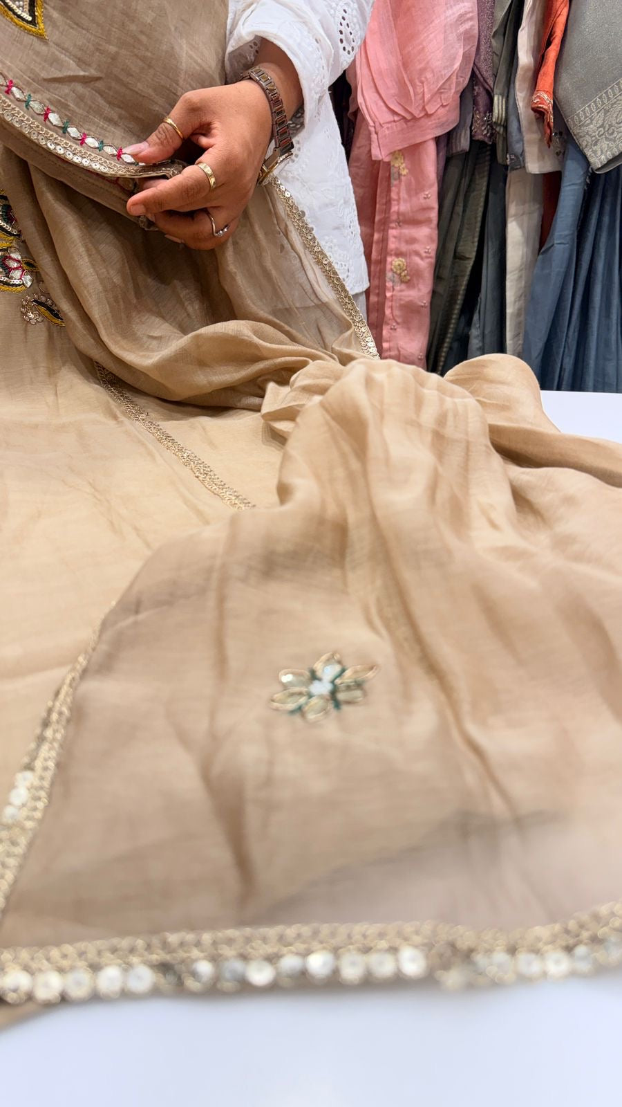 Gilded Petal Mul Chanderi ~ Super Luxe