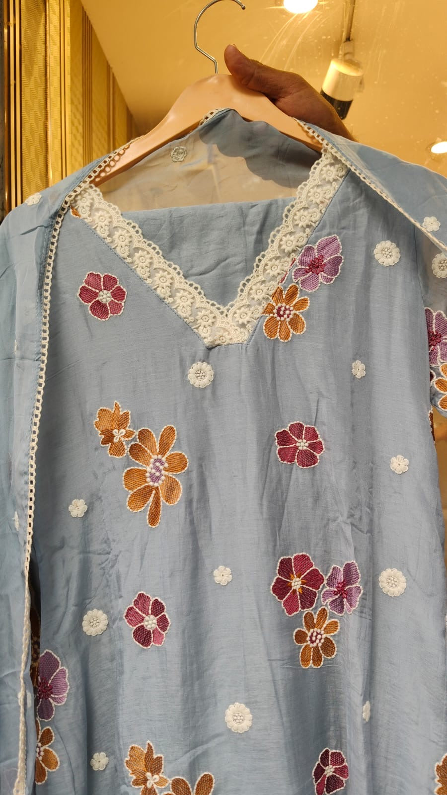 ~ Wisteria & Lace — Mul Chanderi Couture ~