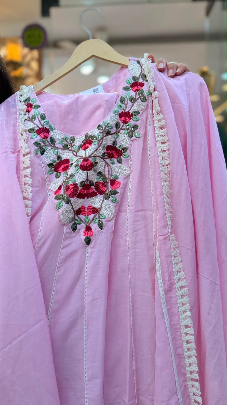 Rosé Bloom Mul Chanderi Trilogy