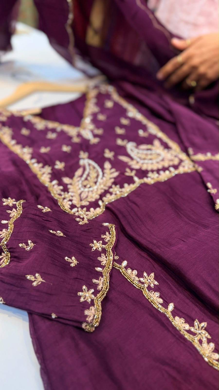 Two Shades of Splendour – Embroidered Festive Suit Set ✨
