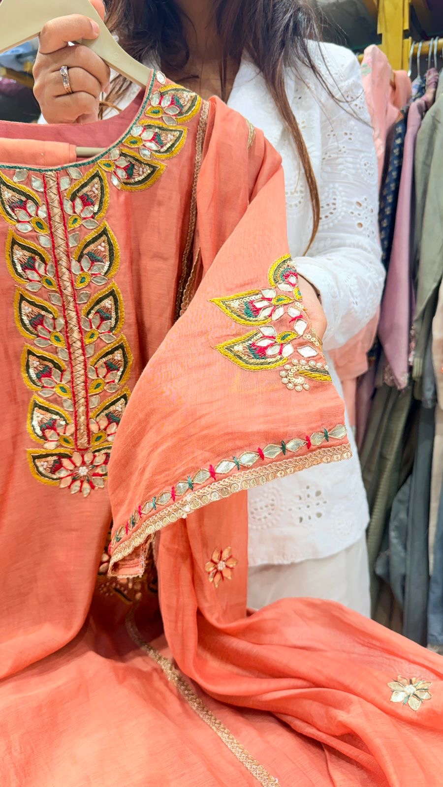 Gilded Petal Mul Chanderi ~ Super Luxe