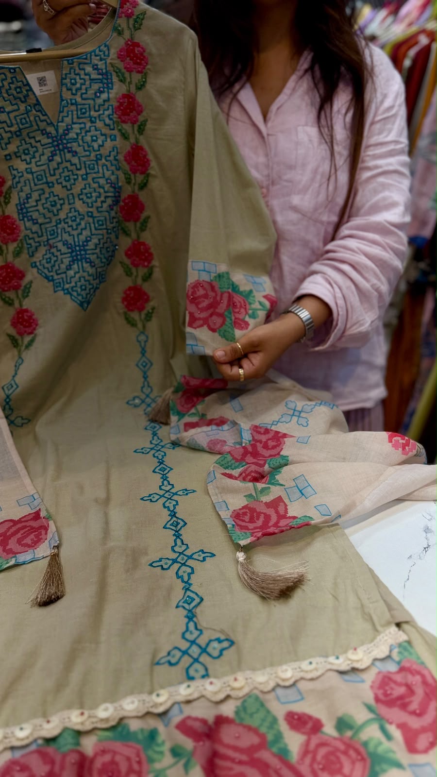 Roses Found Their Geometry – Embroidered Suit Set