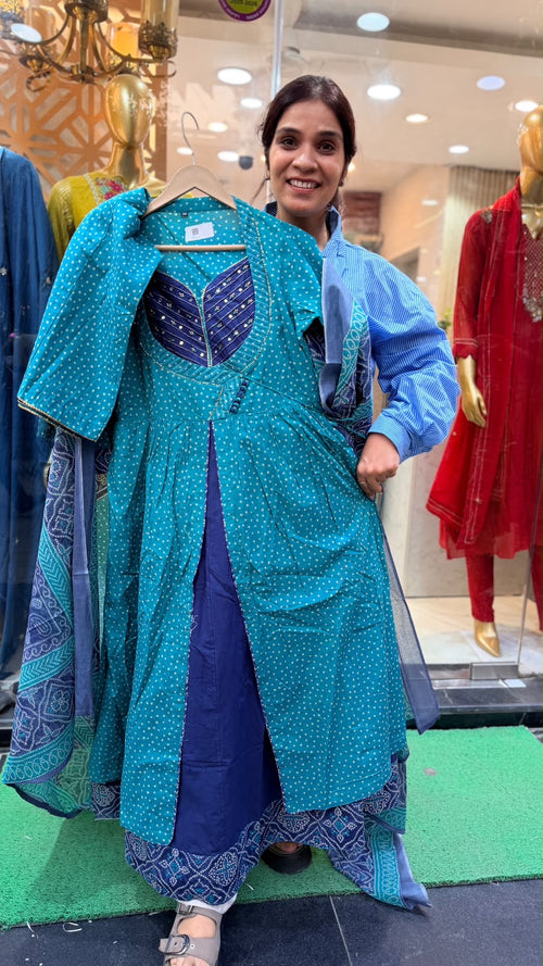The Bandhani Geometry – Anarkali Suit Set ⭐