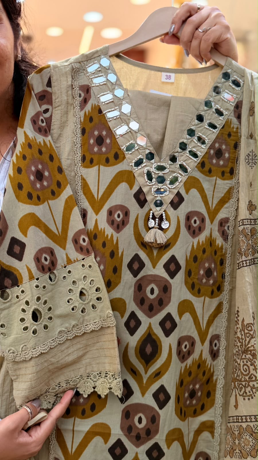 Pattern Meets Reflection – Ikat Print Suit Set