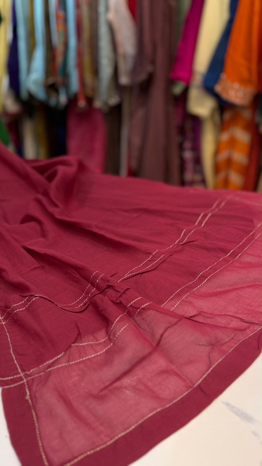 Crimson Keepsake – Mul Chanderi Suit Set