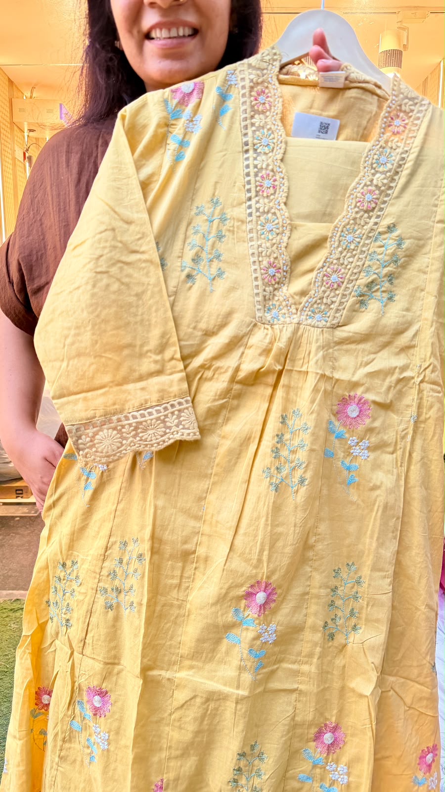 Sunlit Blossom Mul Cotton Kurta Pant