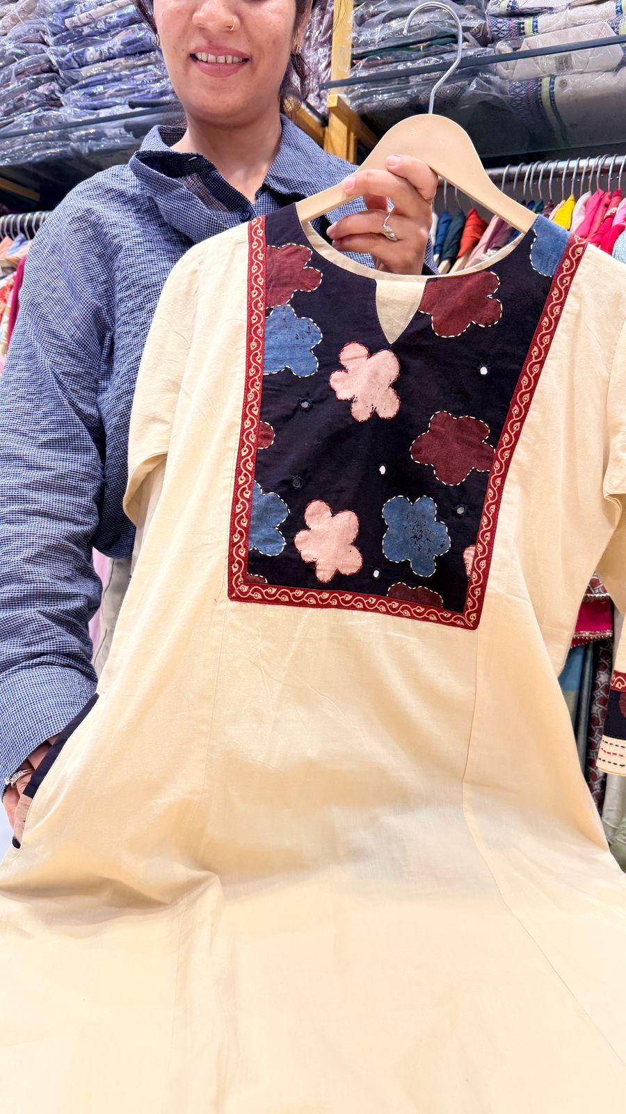 Beige Bloom Kurta Pant