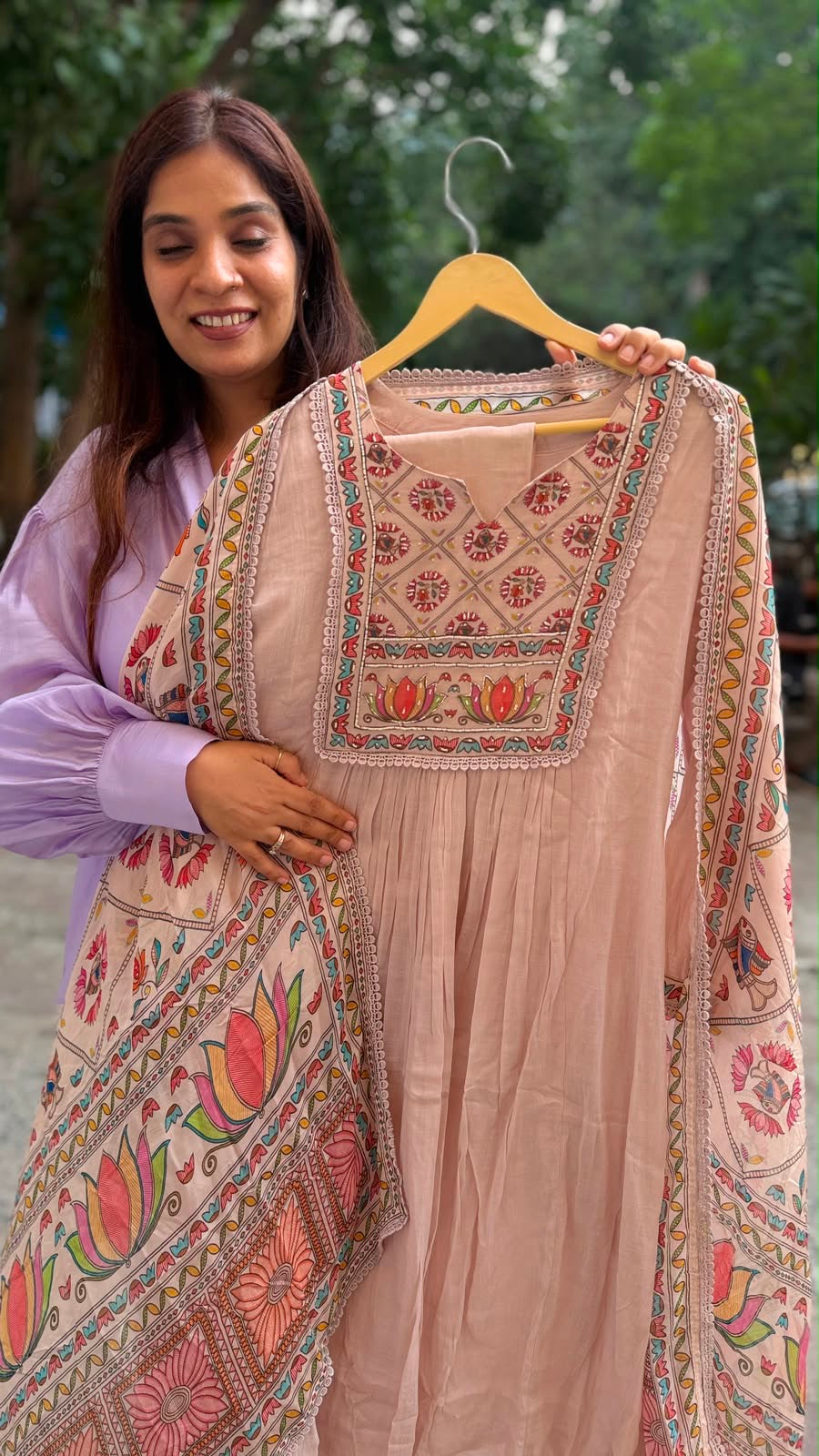 Lotus Reverie Mul Chanderi Suit Set