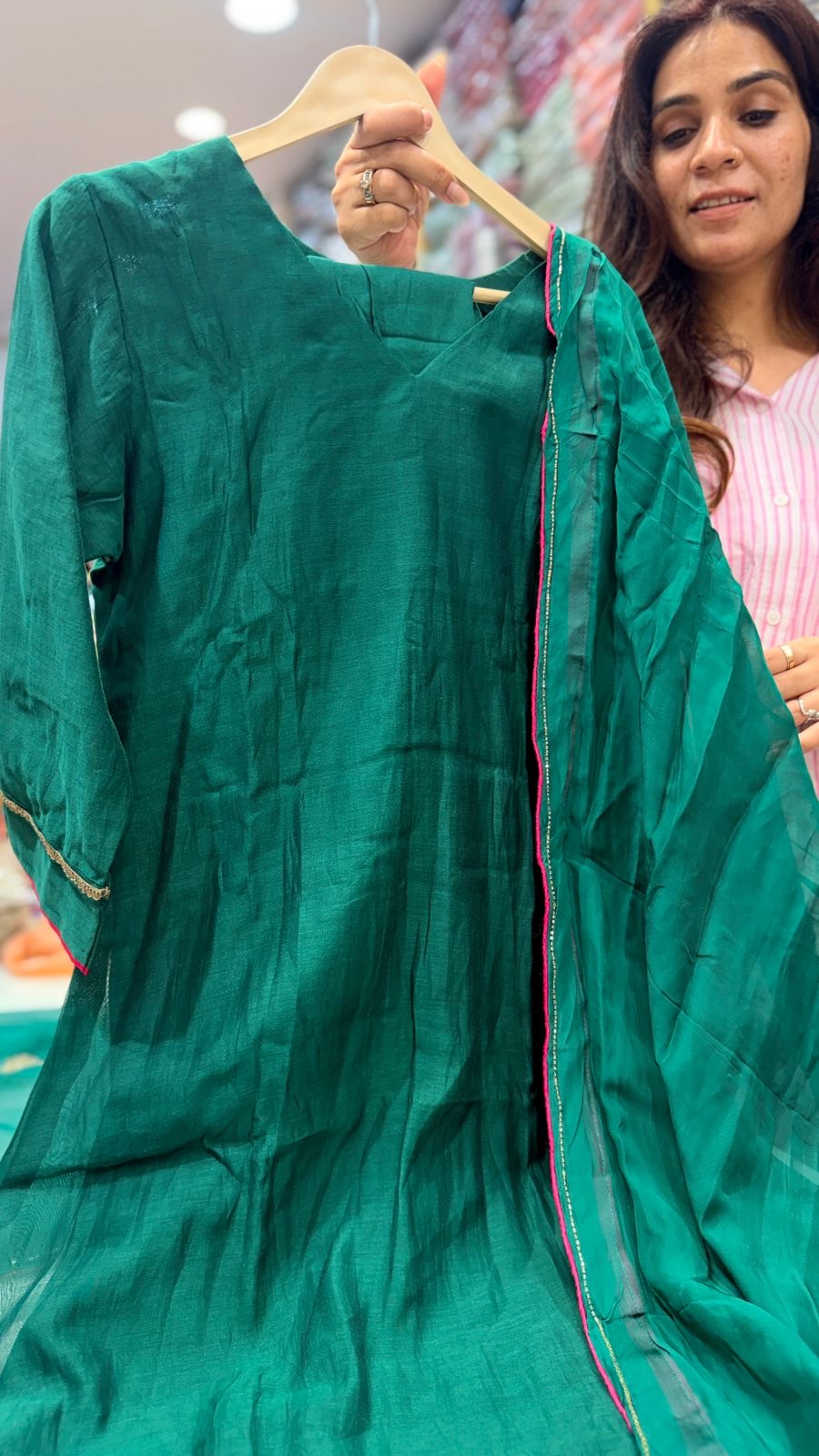 Emerald & Mocha Mul Chanderi Grace Set