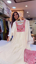 Blush Striped Bloom Kurta Set