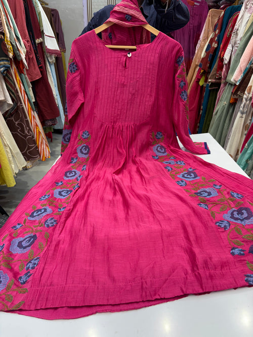 Fuchsia Sonata Mul Chanderi