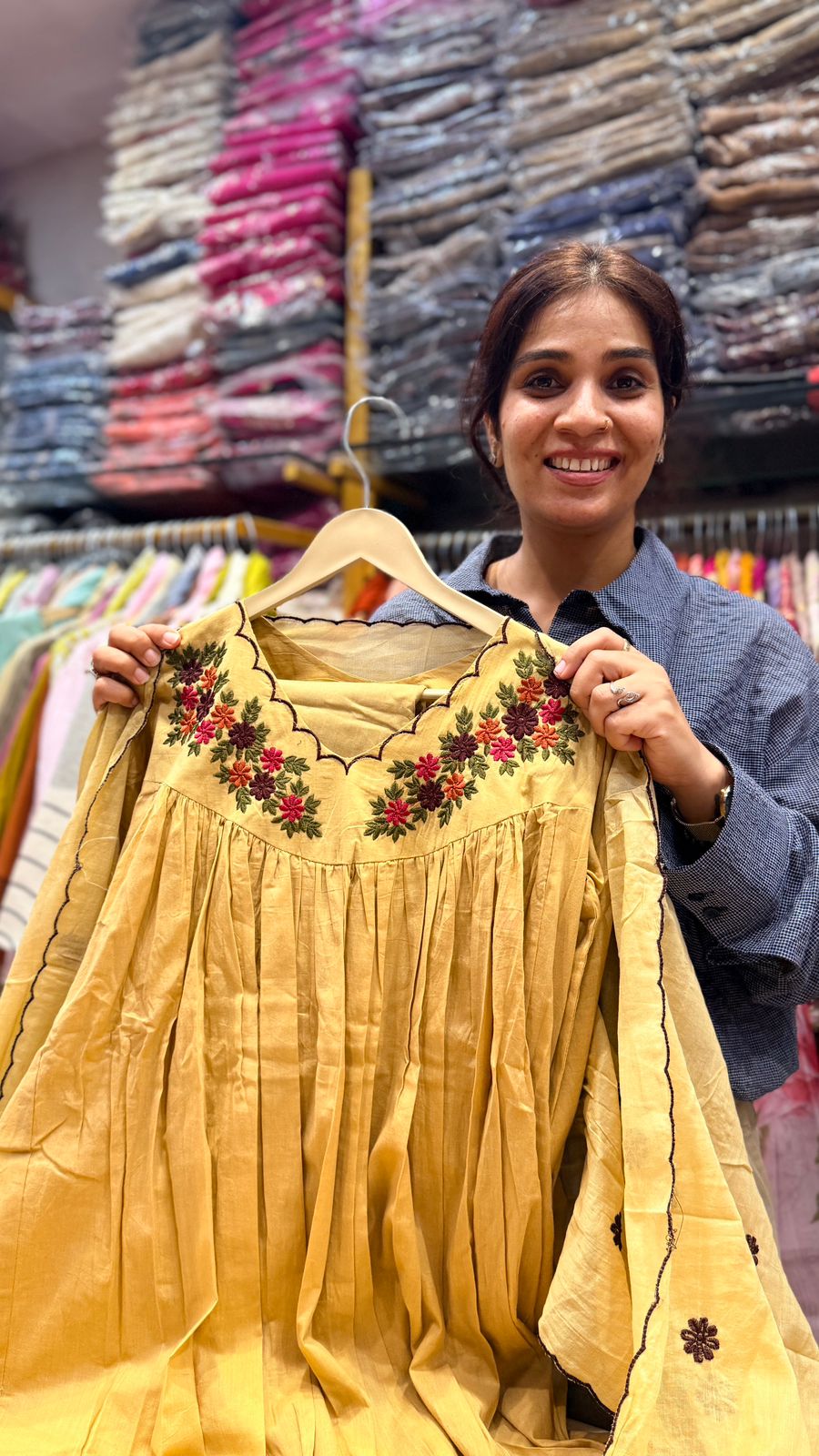 Butter Yellow Embroidered Suit Set